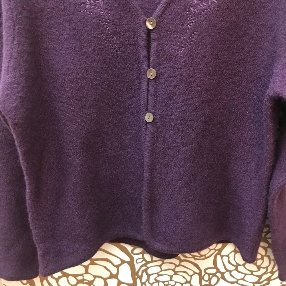 Pendleton Purple Embroidered Button Front Cardigan - image 5